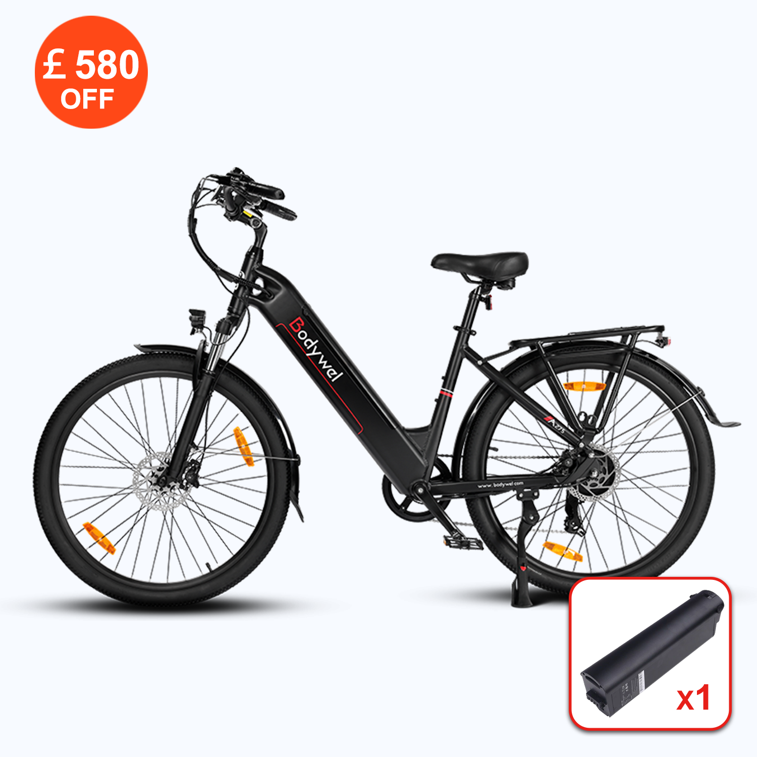 Bodywel A275 City Commuter Electric Bike 62 Miles Range 250W Motor Lightweight Design